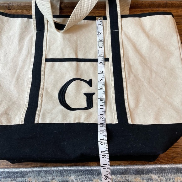 Canvas Tote Bag with Black Trim - Picture 3 of 5